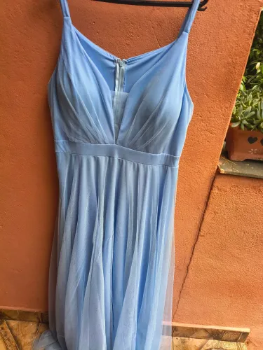 Vestido de festa azul serenity 