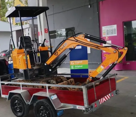 Carretinha para mini escavadeira