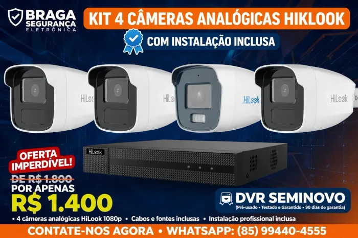 Kit 4 câmeras HILOOK