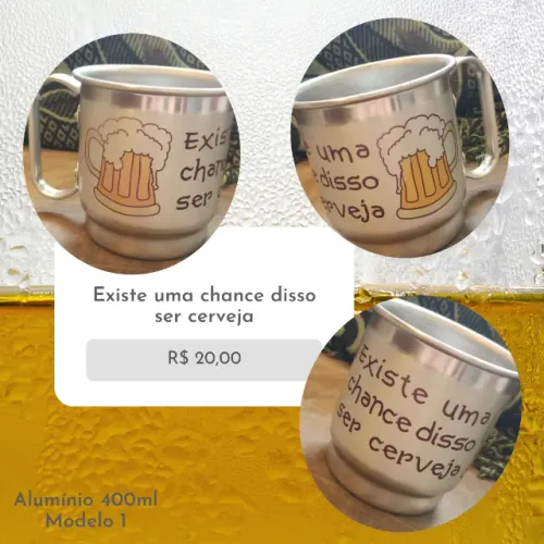 Canecas de alumínio 400ml - Para cerveja - 2 modelos diferentes