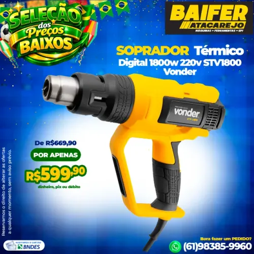 Soprador Térmico Digital 1800w 220v STV1800 Vonder