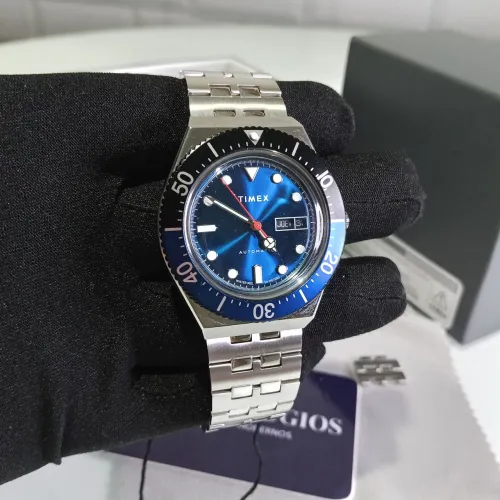 Relógio Timex  Automático M79 40mm Full Set - Azul Brilhante Novo