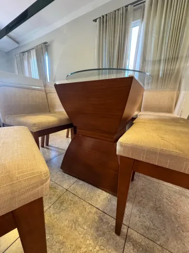 Mesa de vidro 8 lugares