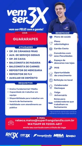 OPORTUNIDADES EMPREGO - LOJA FRANGOLANDIA GUARARAPES
