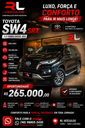 Toyota Hilux SW4 SRX 4X4 2.8 TDI 16V Dies. Aut. 2021