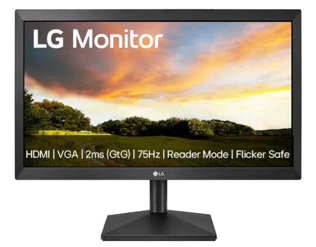 Monitor PC LG 19.5'' 20MK400H-B LED HD HDMI VGA (D-Sub) 75Hz 2ms(GtG)