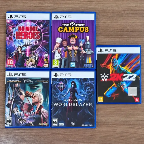 Lote 5 Jogos PS5 - No More Heroes III, Devil May Cry 5, WWE 2K22