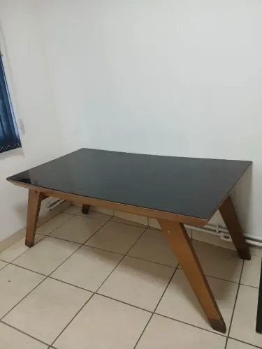 Mesa de Vidro Sala de estar Com 6 cadeiras