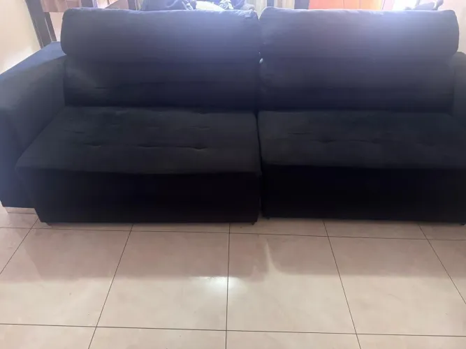 Sofá Retrátil 2,90m Preto em Ótimo Estado