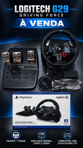 VOLANTE E PEDAIS LOGITECH G29 - POUCO USO!