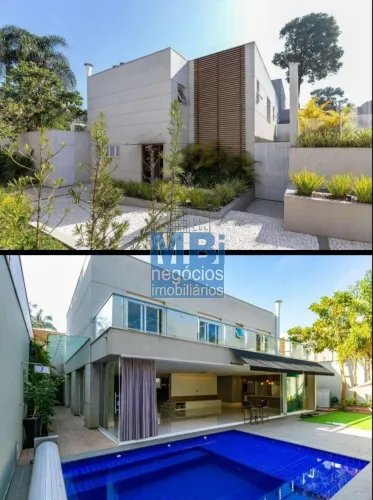 Casa em condomínio fechado, jardim e piscina privativa, 3 suítes e 5 vagas.
