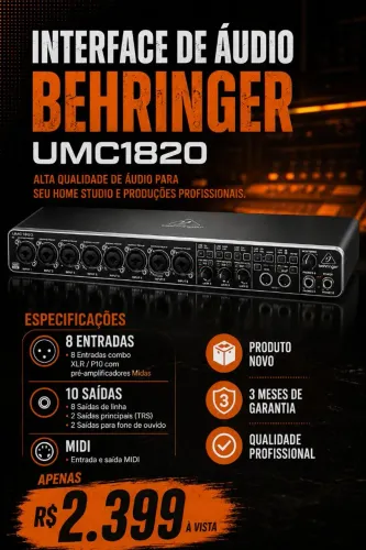 Interface behringer UMC1820 (produto novo)