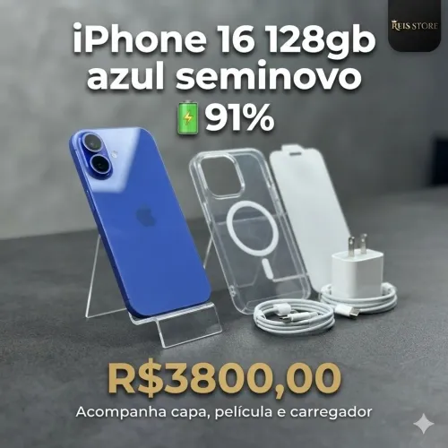 iPhone 16 128gb -azul seminovo 