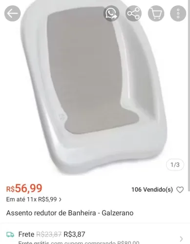Banheira c suporte c suporte para shampoo...+acento redutor de segurança e almofada
