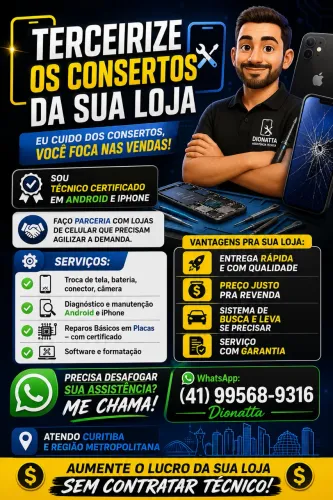Técnico em celulares com reparos em placas