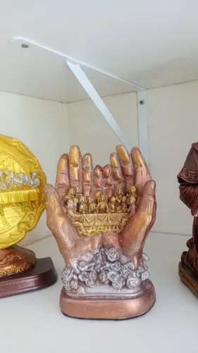 escultura santa ceia de mesa trabalhado a mao em gesso