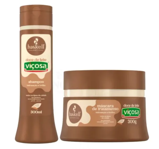 Shampoo e mascara doce de leite haskell