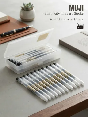 Caneta Muji Pen Japan gel retrátil (kit com 3)