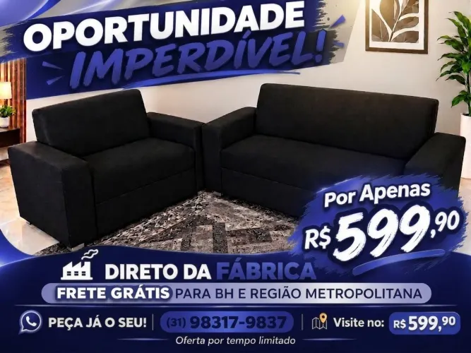 SOFÁ CONFORTÁVEL E BONITO