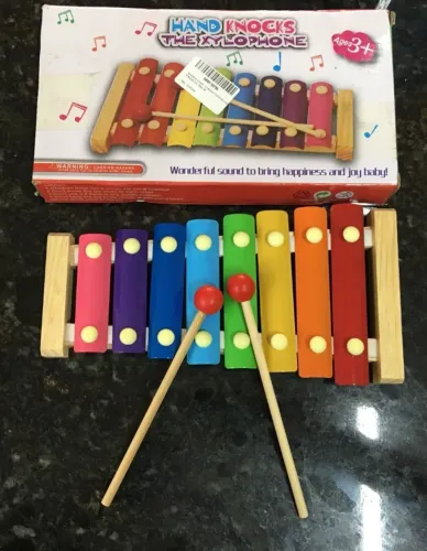Xilofone Infantil Brinquedo Musical 8 Notas Colorido - NOVO