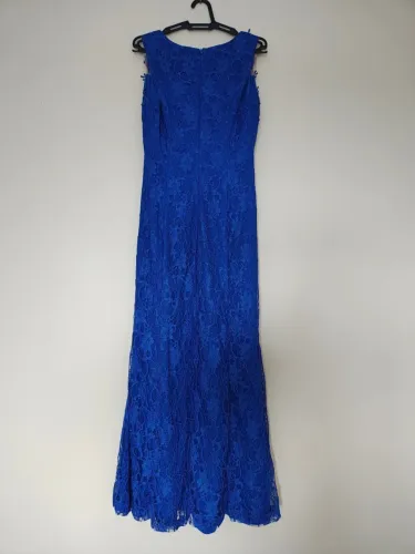 Vestido longo festa renda azul