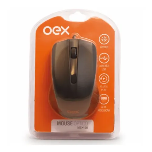 Mouse Com Fio USB Essential Óptico MS100 Preto - Oex