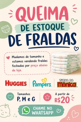 Fraldas disponível