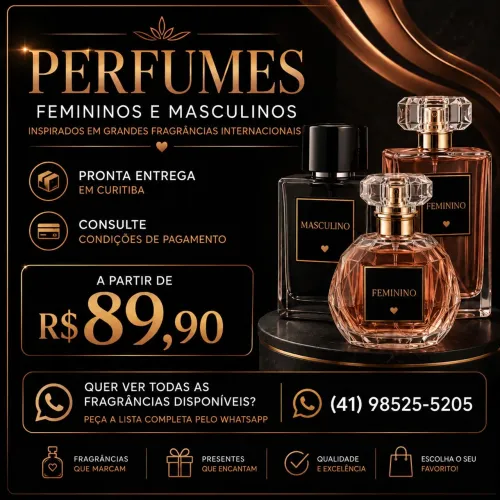 Perfumes Inpirados em Grandes Fragrâncias - Pronta Entrega Curitiba