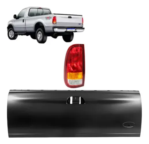 Kit Tampa E Lanterna L.e F-250 F-350 F-4000 Ford 1999 A 2011 Preto