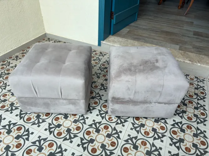 Puffs cinza 