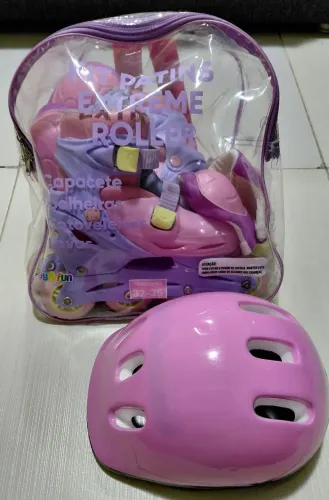 Patins Infantil Play&Fun Ajustável 32-35 + Kit Completo com Bolsa Original