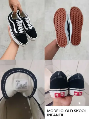 Tênis Vans Old Skool Infantil Original Preto - Tam 31/32 (Pouquíssimo Uso)