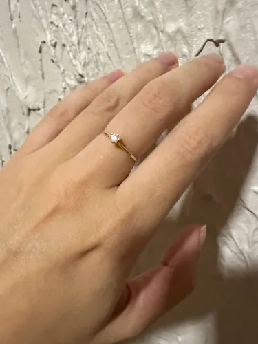 Anel Solitário Ouro 18K Delicado com Pedra
