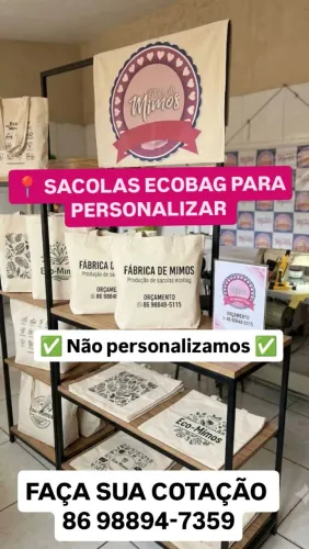 CONFECÇÃO DE SACOLAS ECOBAG NO TECIDO ALGODÃO CRU