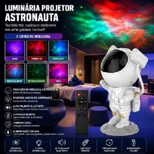 Projetor astronauta de luz noturna galáxia