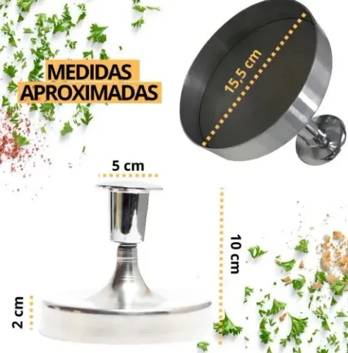 Modelador Hambúrguer 15 Cm Alumínio