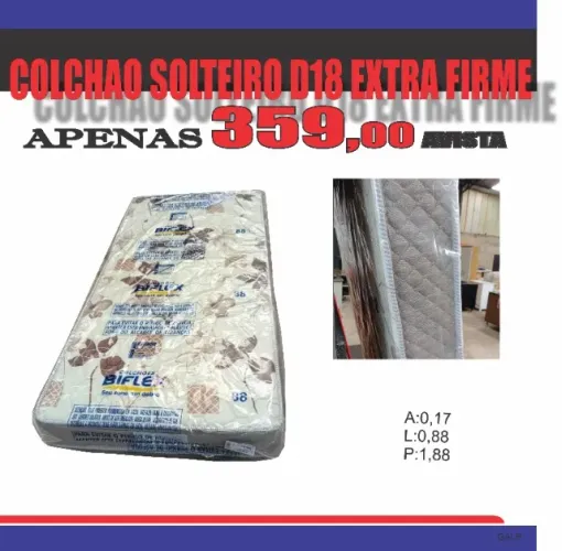 COLCHÃO D18 SOLTEIRO EXTRA FIRME