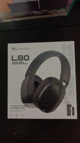 Headset sem fio L80 , Conexão Tripla, Bluetooth/2.4G/USB-C, Ultraleve, Branco