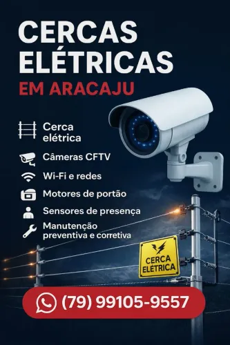 Cerca elétrica e câmeras