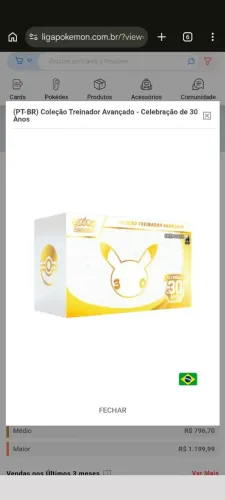 ETB em inglês Pokémon 30 anos Lacrada.