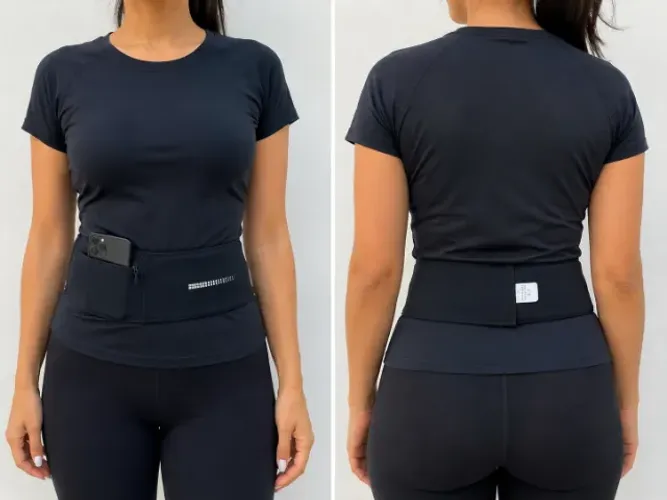 Cinta Porta Celular para Corrida com Bolso Preta