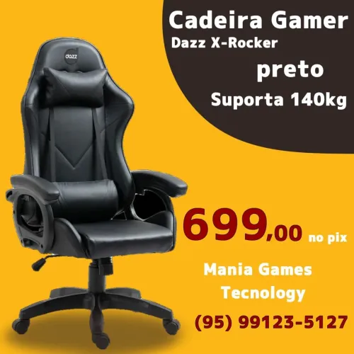 Cadeira gamer com almofadas