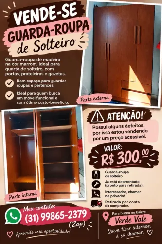 GUARDA ROUPA DE SOLTEIRO