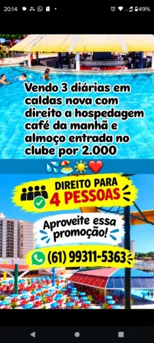Venda de diárias em caldas nova