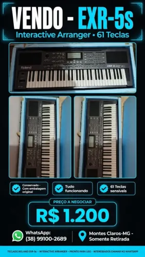 Teclado Roland ex5s 61 teclas funcionando tudo