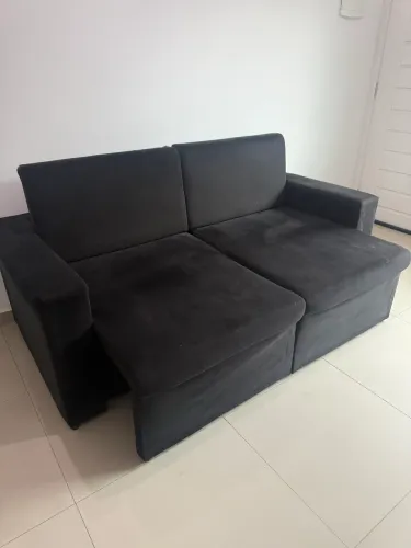 Sofá Retrátil preto 2 lugares