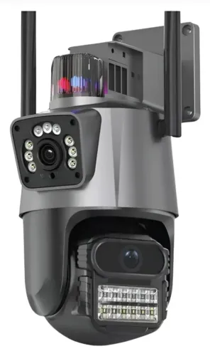 Camera de Segurança Externa Wifi Ip 360º A Prova D'água App Icsee Preta