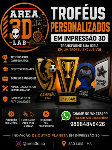 ? TROFÉUS PERSONALIZADOS EM IMPRESSÃO 3D ?