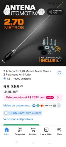 Tenho uma antena dessa tona boa novinha apenas 99$ isso mesmo pra desapega