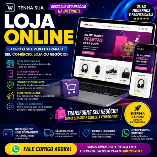 Crio Loja Online! Profissional | Site para Empresas e Comércios